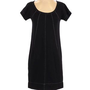 Max Studio Casual Black with White Contrast Stitching Sheath Dress Size S